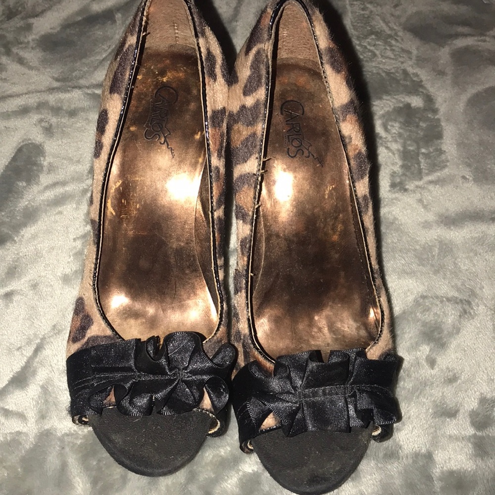 Carlos Santana leopard heels